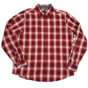 Marmot Shirt‎ Mens XL Ombre Tech Plaid Long Sleeve Button Up Pockets Outdoor